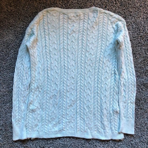 American Eagle light blue cable knit sweater - Picture 2 of 3